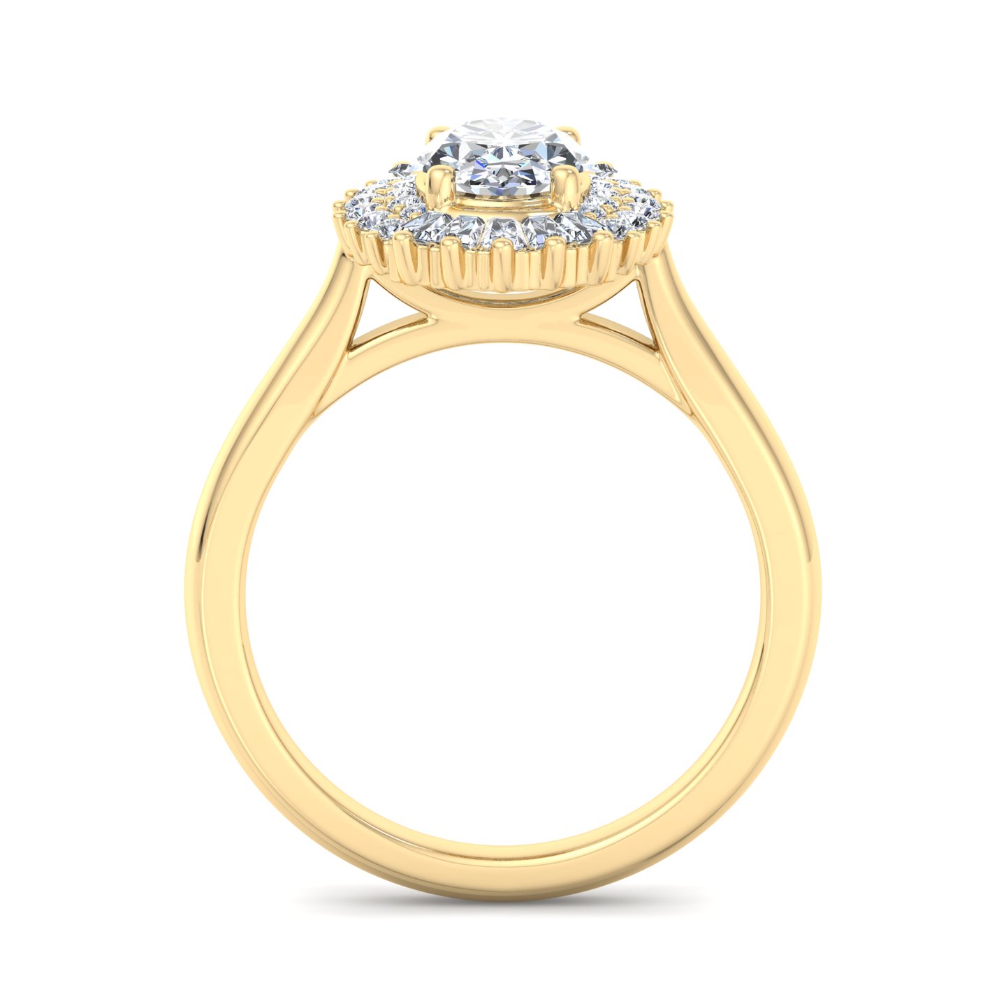 Aniyah Ballerina Style Halo Engagement Ring